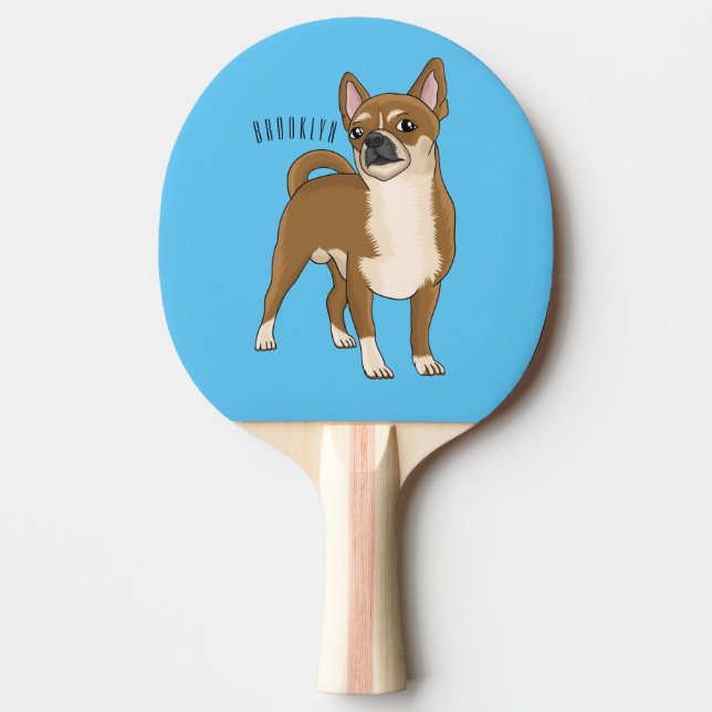 Tecknad av Chihuahua-hund Pingisracket (Framsidan)
