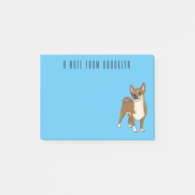 Tecknad av Chihuahua-hund Post-it Block (Framsida)