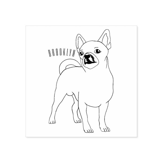 Tecknad av Chihuahua-hund Stämpel (Tryck)