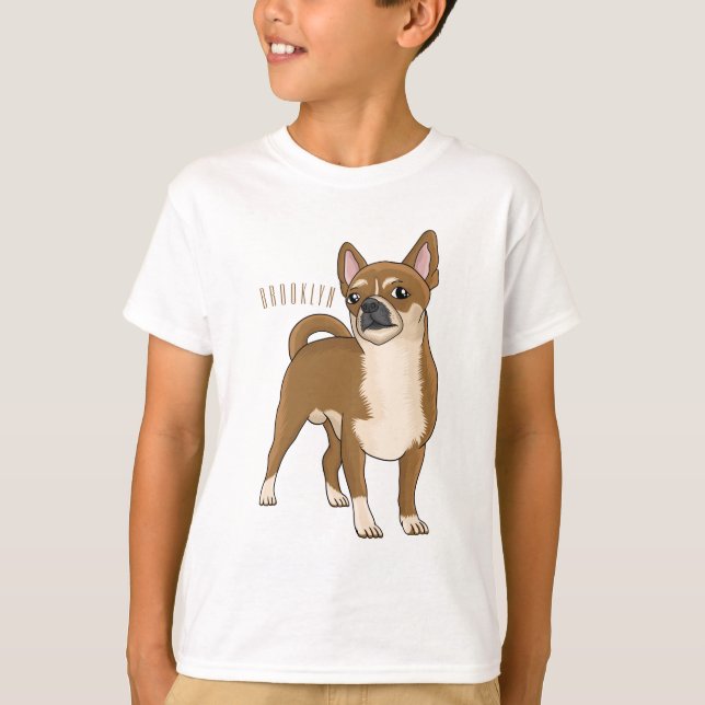 Tecknad av Chihuahua-hund T Shirt (Framsida)