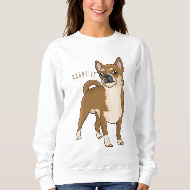 Tecknad av Chihuahua-hund T Shirt (Framsida)