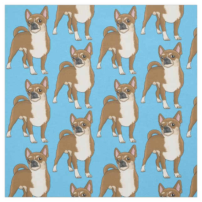 Tecknad av Chihuahua-hund Tyg (Provkarta)