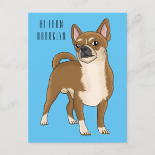 Tecknad av Chihuahua-hund Vykort