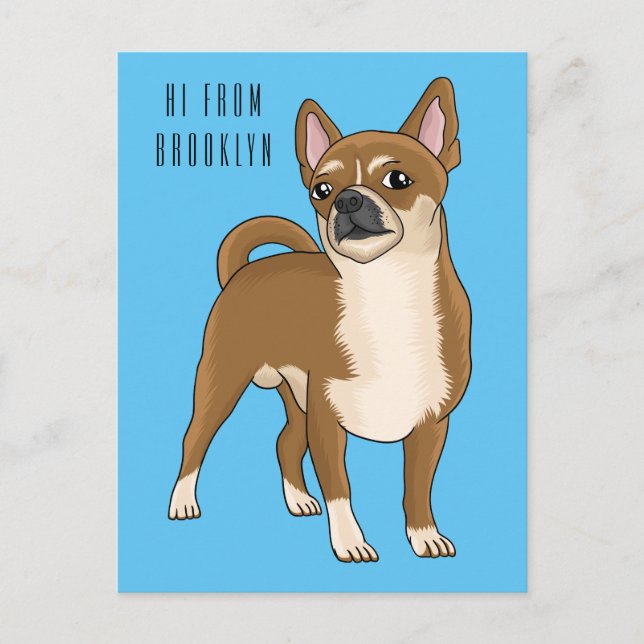 Tecknad av Chihuahua-hund Vykort (Framsida)