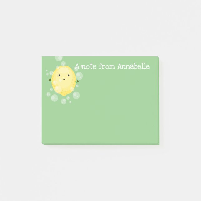 Tecknad av citrusfrukt i Cute citron Post-it Block (Framsida)