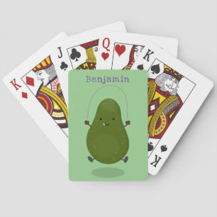 Tecknad av Cute avocado hopprepet Casinokort
