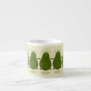 Tecknad av Cute avocado hopprepet Espressomugg