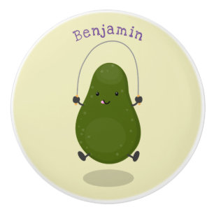 Tecknad av Cute avocado hopprepet Knopp