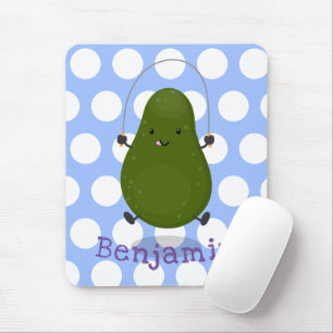 Tecknad av Cute avocado hopprepet Musmatta