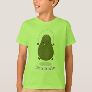 Tecknad av Cute avocado hopprepet T Shirt