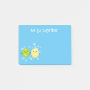Tecknad av Cute citronkalk Post-it Block
