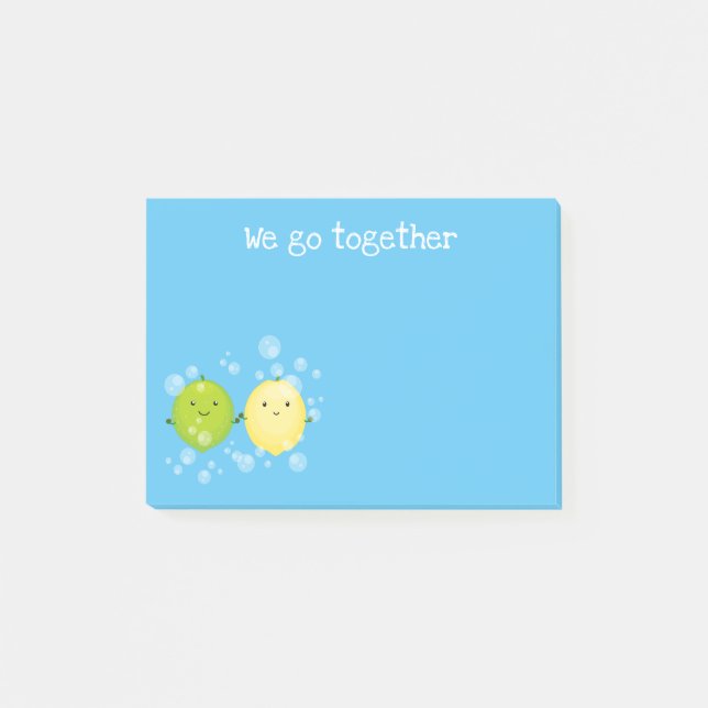 Tecknad av Cute citronkalk Post-it Block (Framsida)