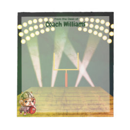Tecknad av cute Fransk bulldog Quarterback-stadion Anteckningsblock