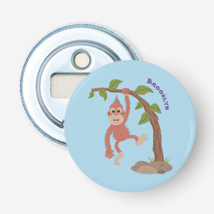 Tecknad av Cute lycklig baby orangutan Flasköppnare