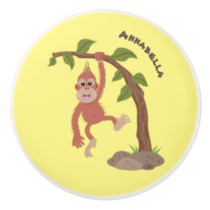 Tecknad av Cute lycklig baby orangutan Knopp