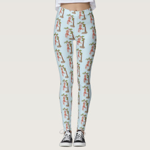 Tecknad av Cute lycklig baby orangutan Leggings