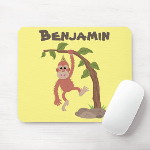 Tecknad av Cute lycklig baby orangutan Musmatta