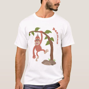 Tecknad av  Cute lycklig baby orangutan T Shirt