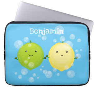 Tecknad av Cute lycklig citronkalk Laptop Fodral