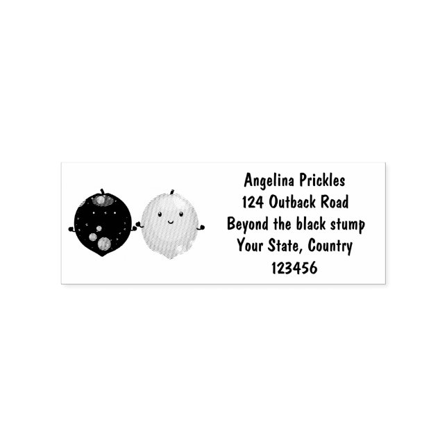 Tecknad av Cute lycklig citronkalk Stämpel (Tryck)