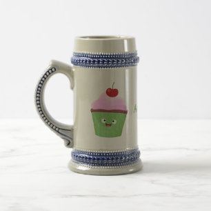 Tecknad av cute lycklig cupkaka sejdel