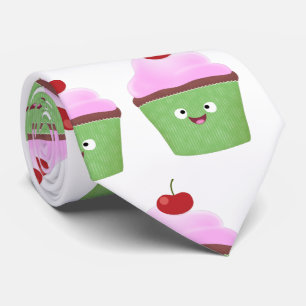 Tecknad av cute lycklig cupkaka slips
