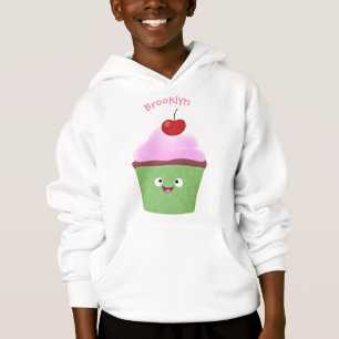 Tecknad av cute lycklig cupkaka t shirt
