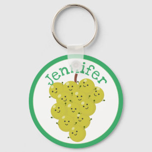 Tecknad av Cute lycklig-druvor Nyckelring