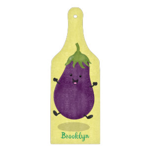 Tecknad av Cute lycklig eggplant eggplant