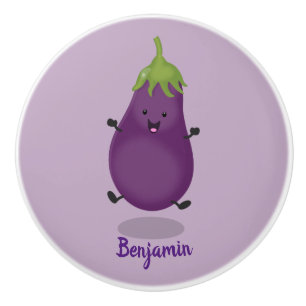 Tecknad av Cute lycklig eggplant eggplant Knopp