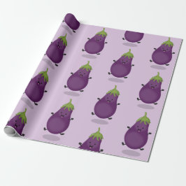 Tecknad av Cute lycklig eggplant eggplant Presentpapper