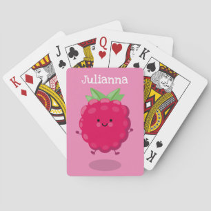 Tecknad av cute lycklig-hallon casinokort