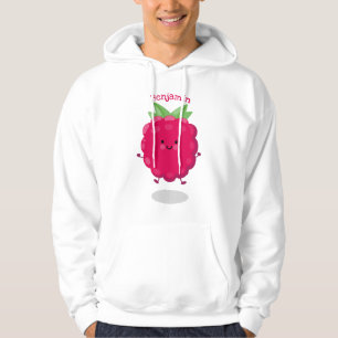 Tecknad av cute lycklig-hallon hoodie