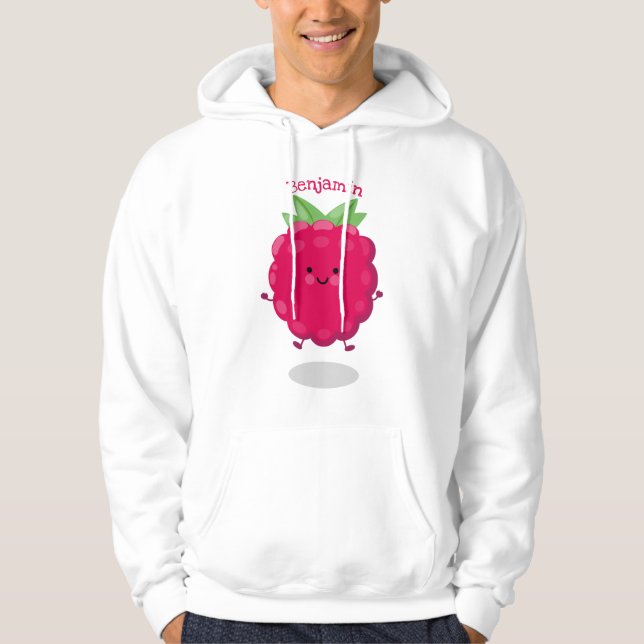 Tecknad av cute lycklig-hallon hoodie (Framsida)