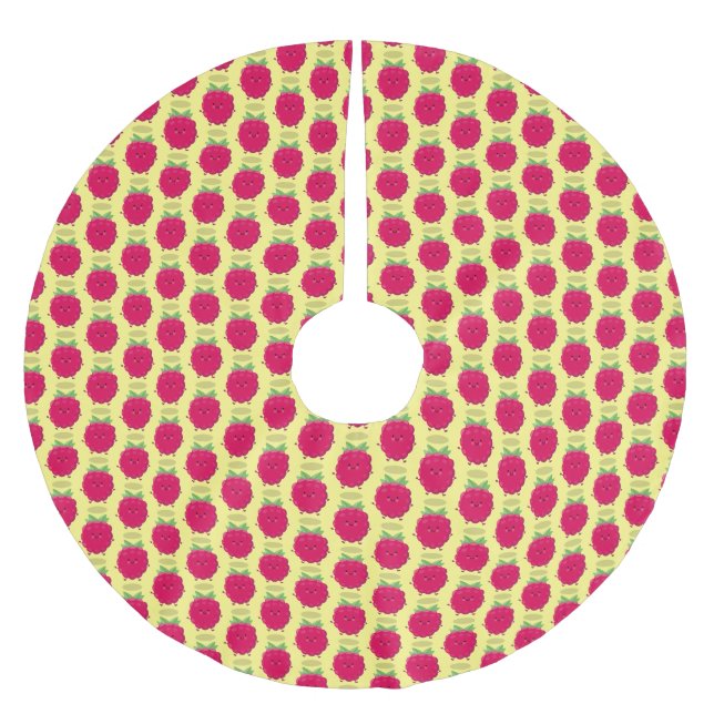 Tecknad av cute lycklig-hallon julgransmatta borstad polyester (Framsidan)