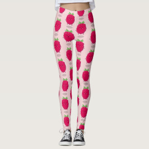 Tecknad av cute lycklig-hallon leggings
