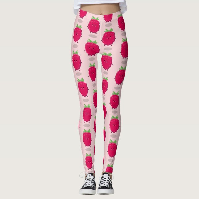 Tecknad av cute lycklig-hallon leggings (Framsida)