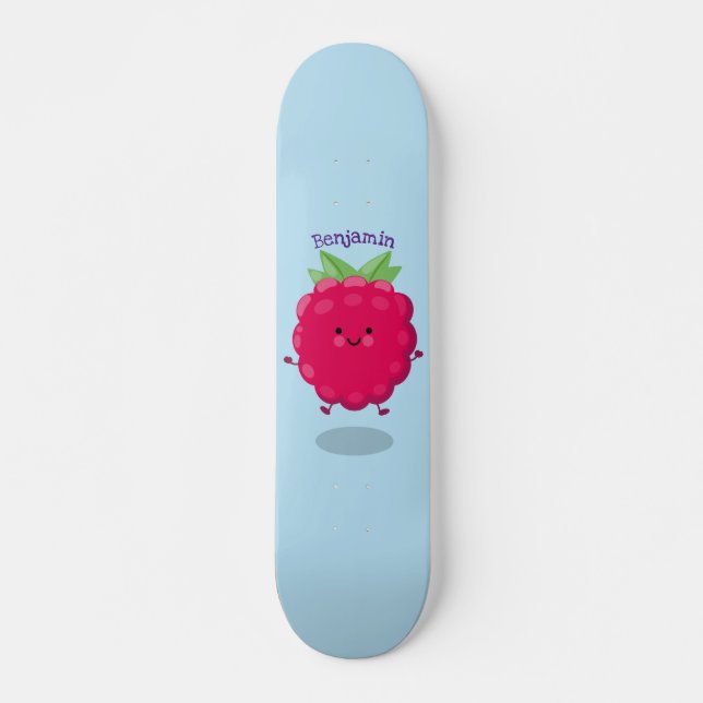 Tecknad av cute lycklig-hallon mini skateboard bräda 18,5 cm (Framsida)