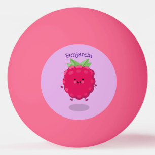 Tecknad av cute lycklig-hallon pingisboll