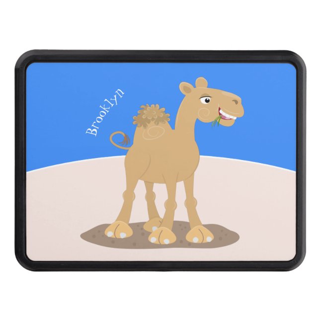 Tecknad av Cute lycklig-leende kamel Dragkroksskydd (Framsidan)