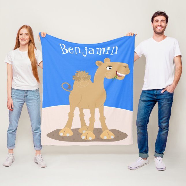 Tecknad av Cute lycklig-leende kamel Fleecefilt (På plats)