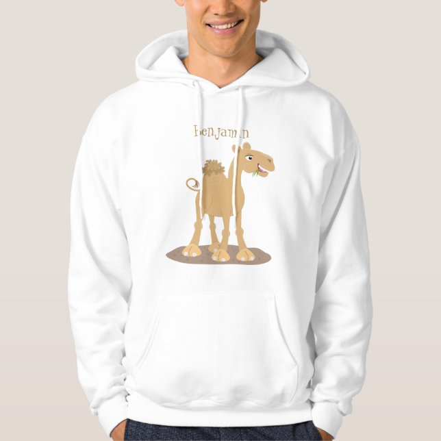 Tecknad av Cute lycklig-leende kamel Hoodie (Framsida)