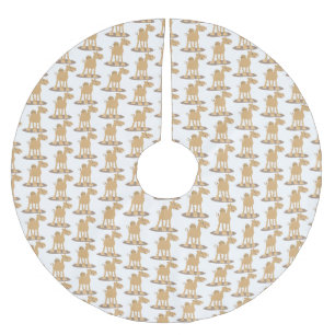 Tecknad av Cute lycklig-leende kamel Julgransmatta Borstad Polyester