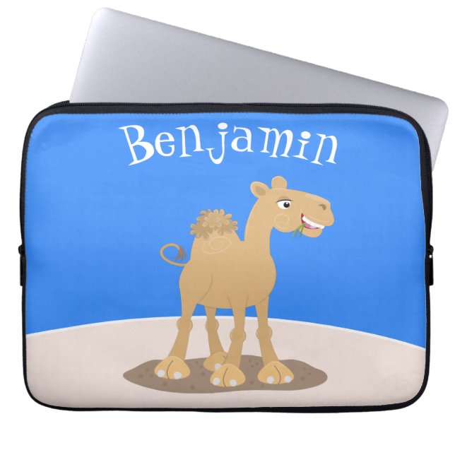 Tecknad av Cute lycklig-leende kamel Laptop Fodral (Framsidan)