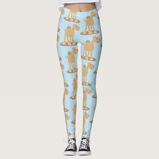 Tecknad av Cute lycklig-leende kamel Leggings (Framsida)