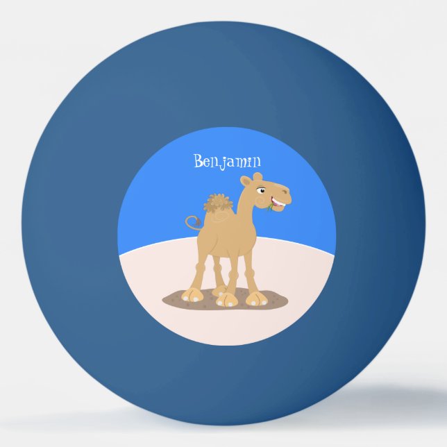 Tecknad av Cute lycklig-leende kamel Pingisboll (Framsidan)