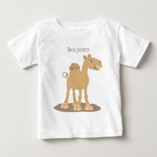 Tecknad av Cute lycklig-leende kamel T Shirt (Framsida)