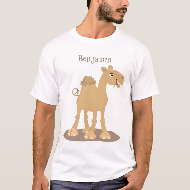 Tecknad av Cute lycklig-leende kamel T Shirt (Framsida)
