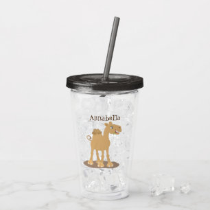 Tecknad av Cute lycklig-leende kamel Take Away Mugg