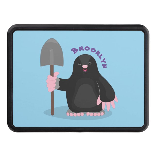 Tecknad av Cute lycklig-mole Dragkroksskydd (Framsidan)